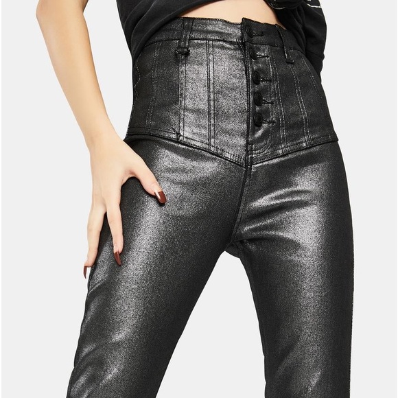 Neon Blonde size 24 metallic jeans - Picture 1 of 4